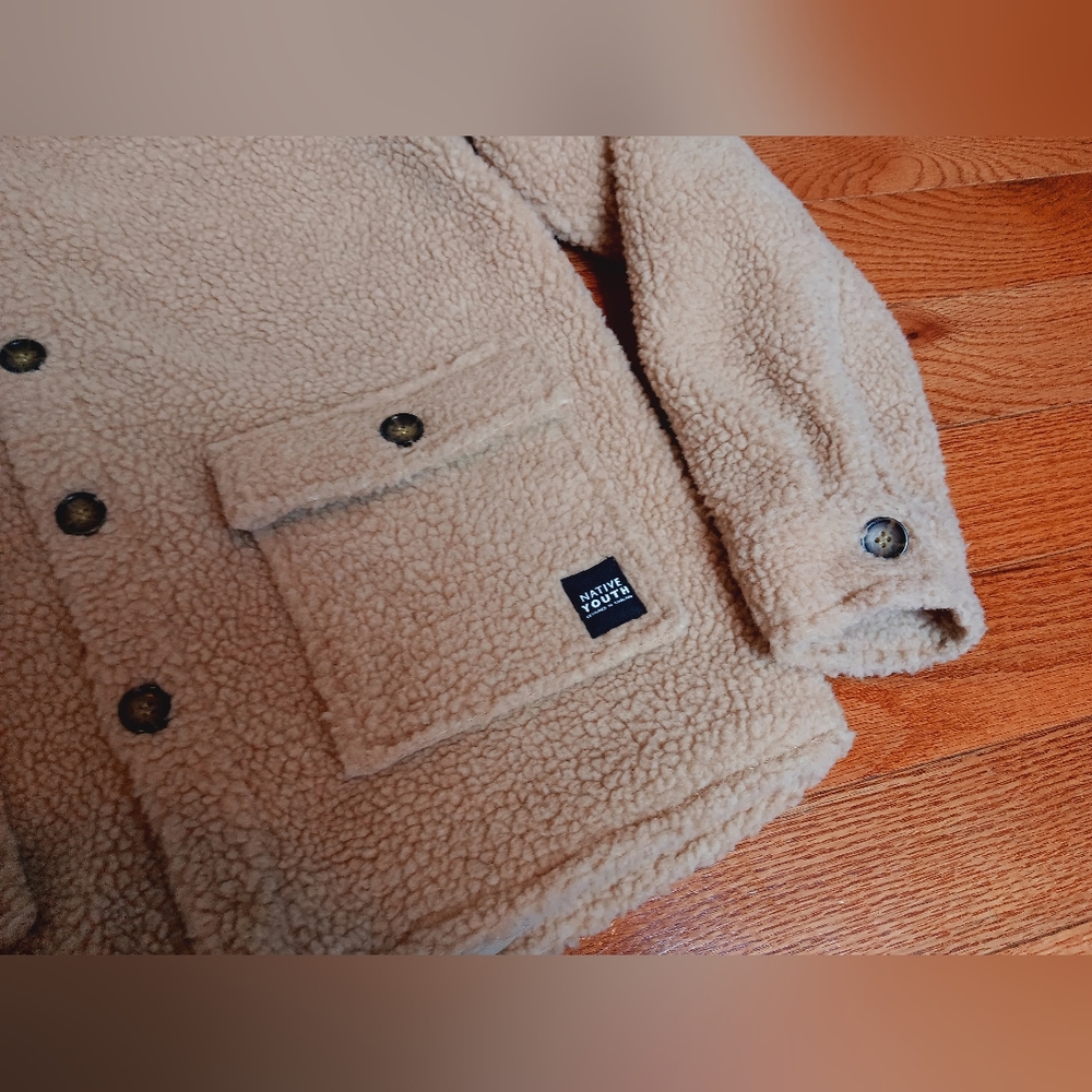 Native Youth Collar Button Down Teddy Bear Jacket - image 6